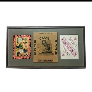 Vintage 1920's Lucky Strike Yiddish Cigarette Ad Framed Posters Display Rare